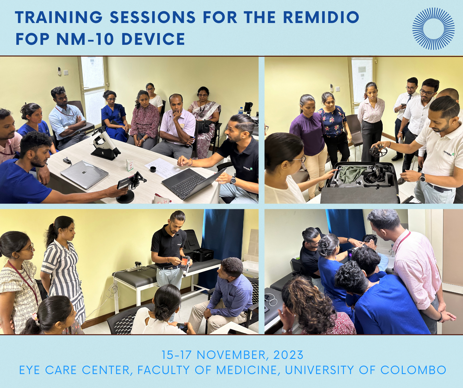 Photos from training session for the Remidio FOP NM-10 Device